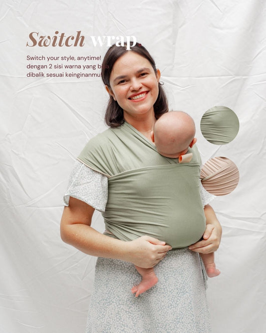 Stretchy Wrap - Switch Pistachio | Gendongan Bayi