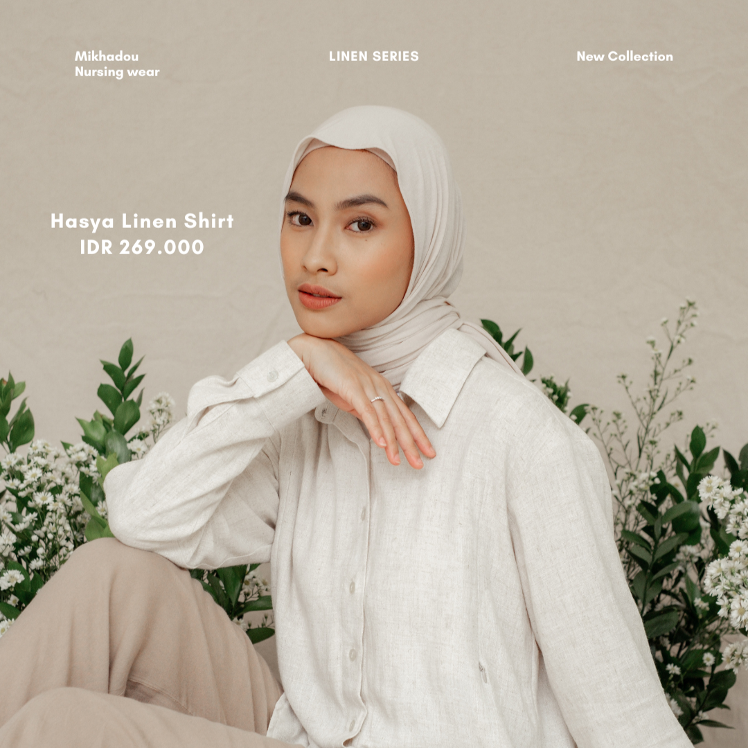Nursingwear - Hasya Linen Shirt - Baju Menyusui