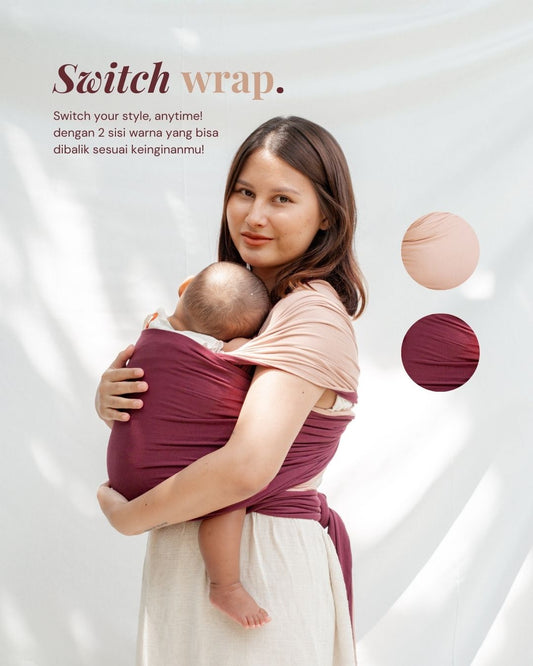 Stretchy Wrap - Switch Rose | Gendongan Bayi