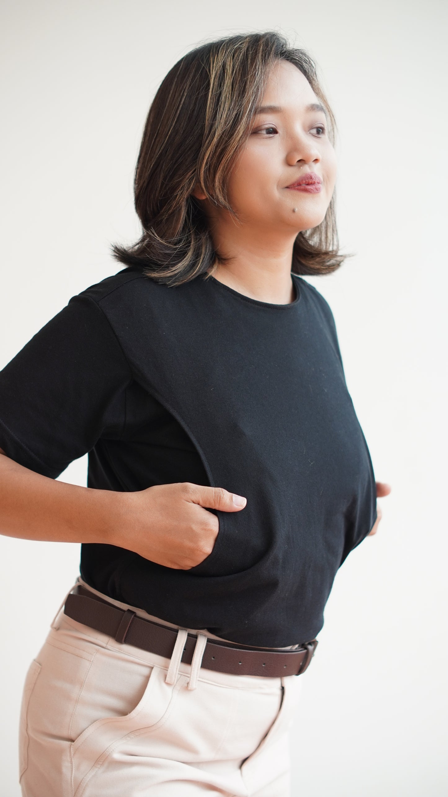Nursingwear - Basic tee Black | Baju Menyusui