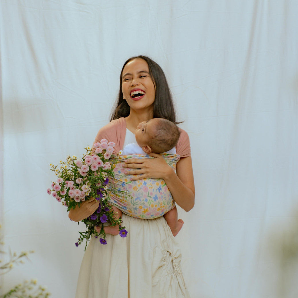Stretchy Wrap Mikhadou x Ayang Cempaka Floralie - Gendongan Bayi