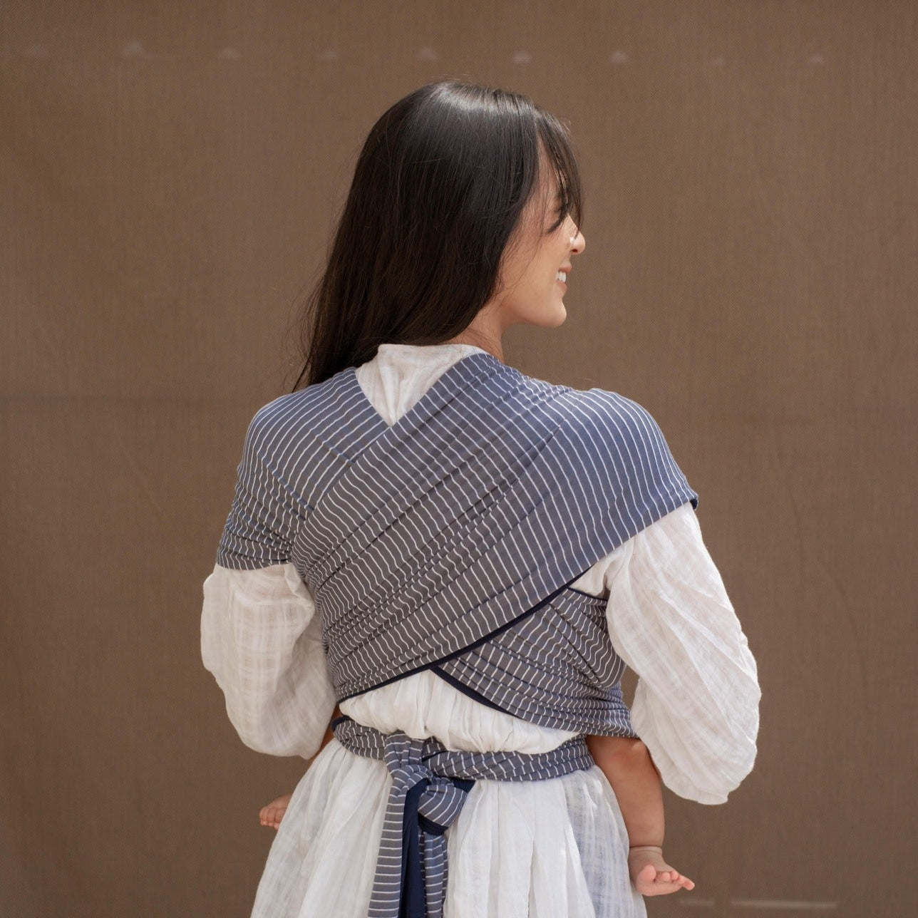 Stretchy Wrap - Reversible Breton Stripe Navy | Gendongan Bayi