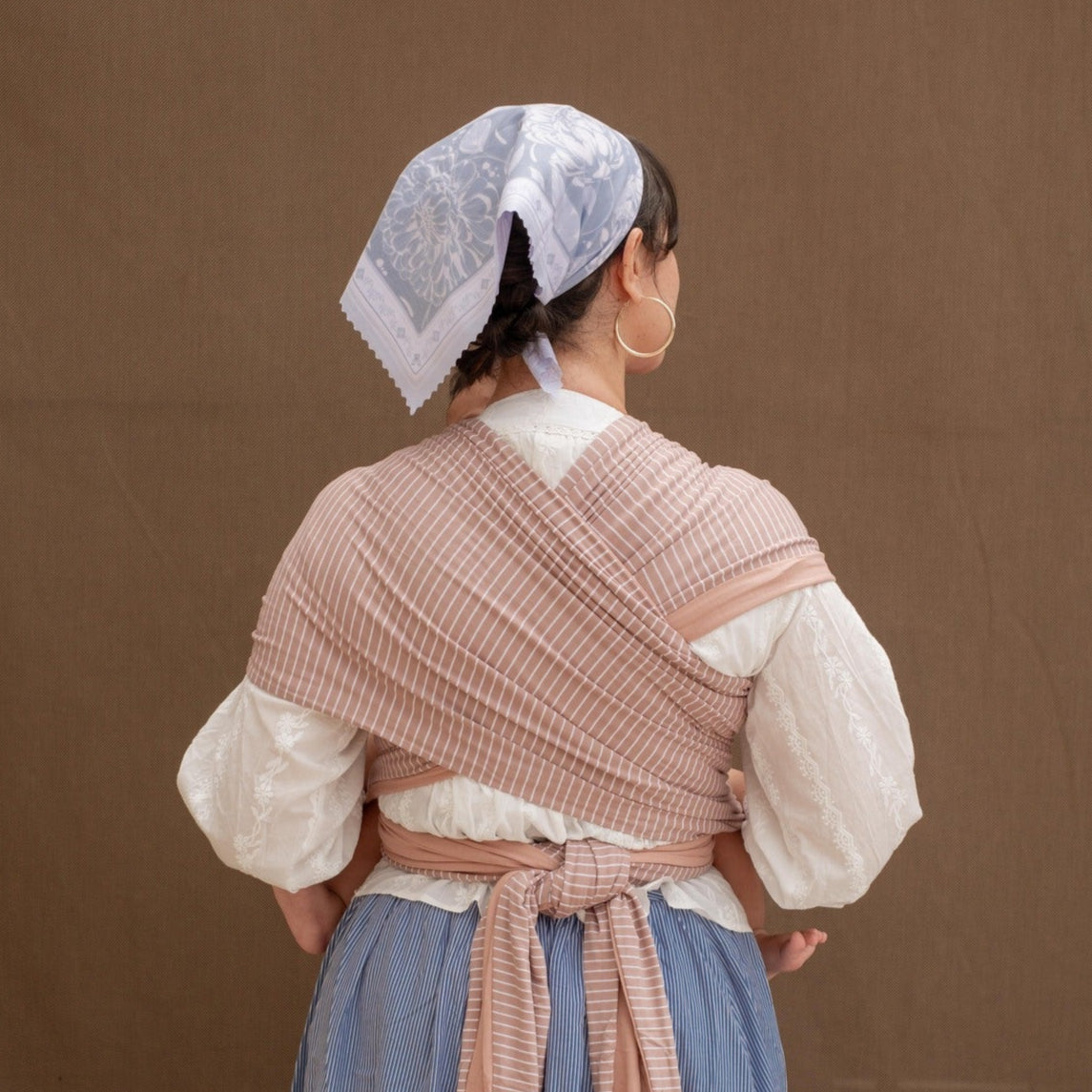 Stretchy Wrap - Reversible Breton Stripe Rose Dust | Gendongan Bayi