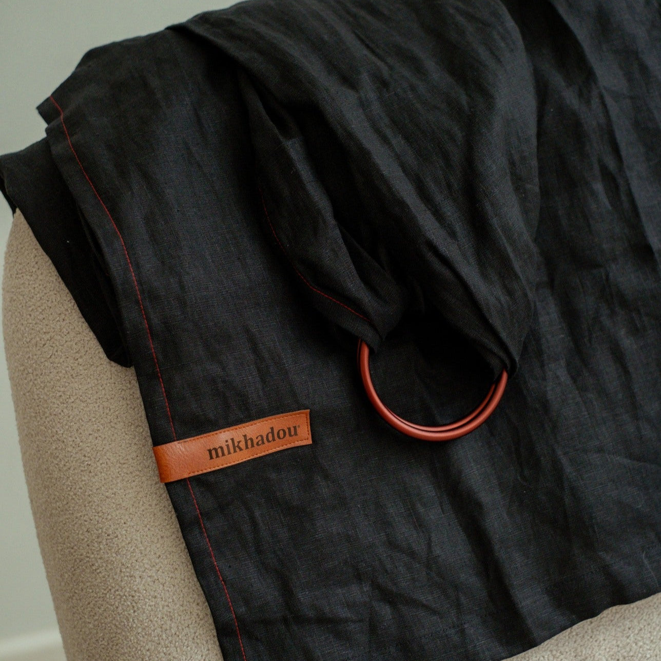 Ring Sling Linen Black - Gendongan Bayi
