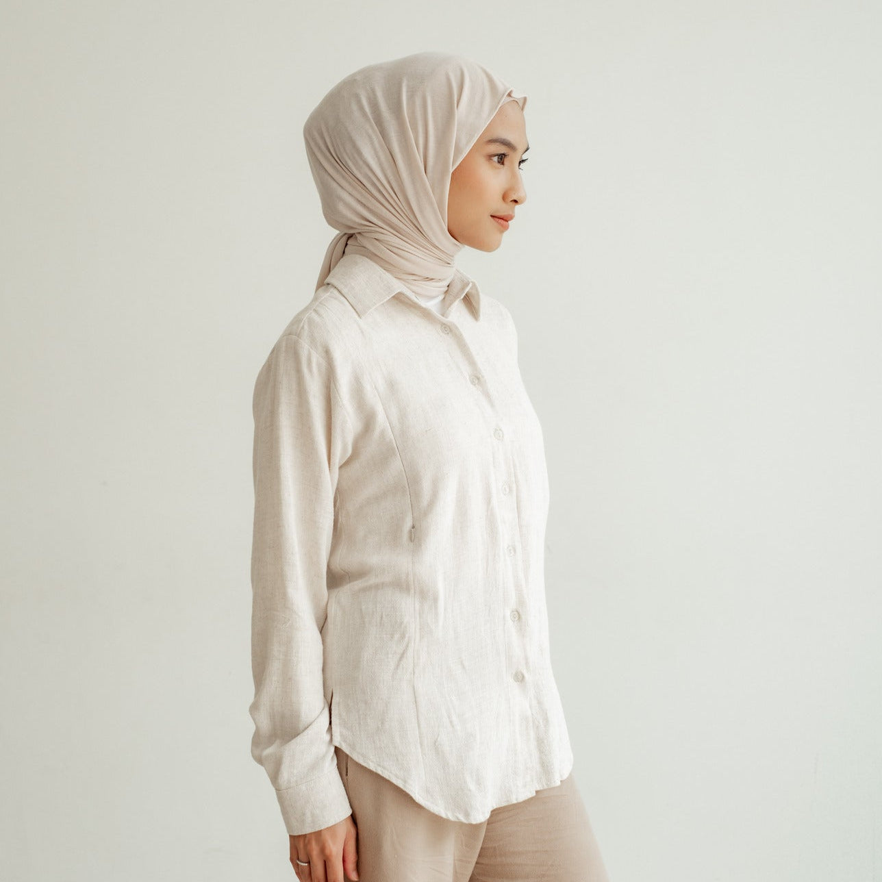Nursingwear - Hasya Linen Shirt - Baju Menyusui