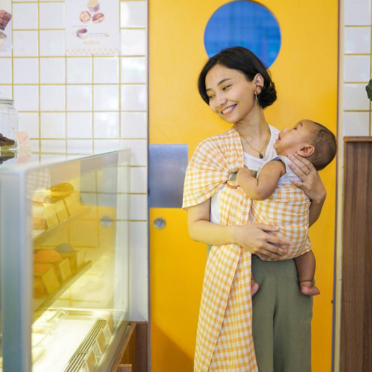 Ring Sling Linen Cheerfull Gingham - Gendongan Bayi