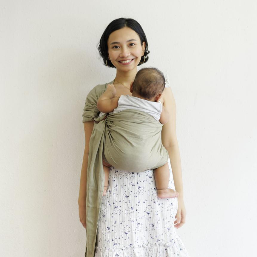 Ring Sling Linen Moss - Gendongan Bayi