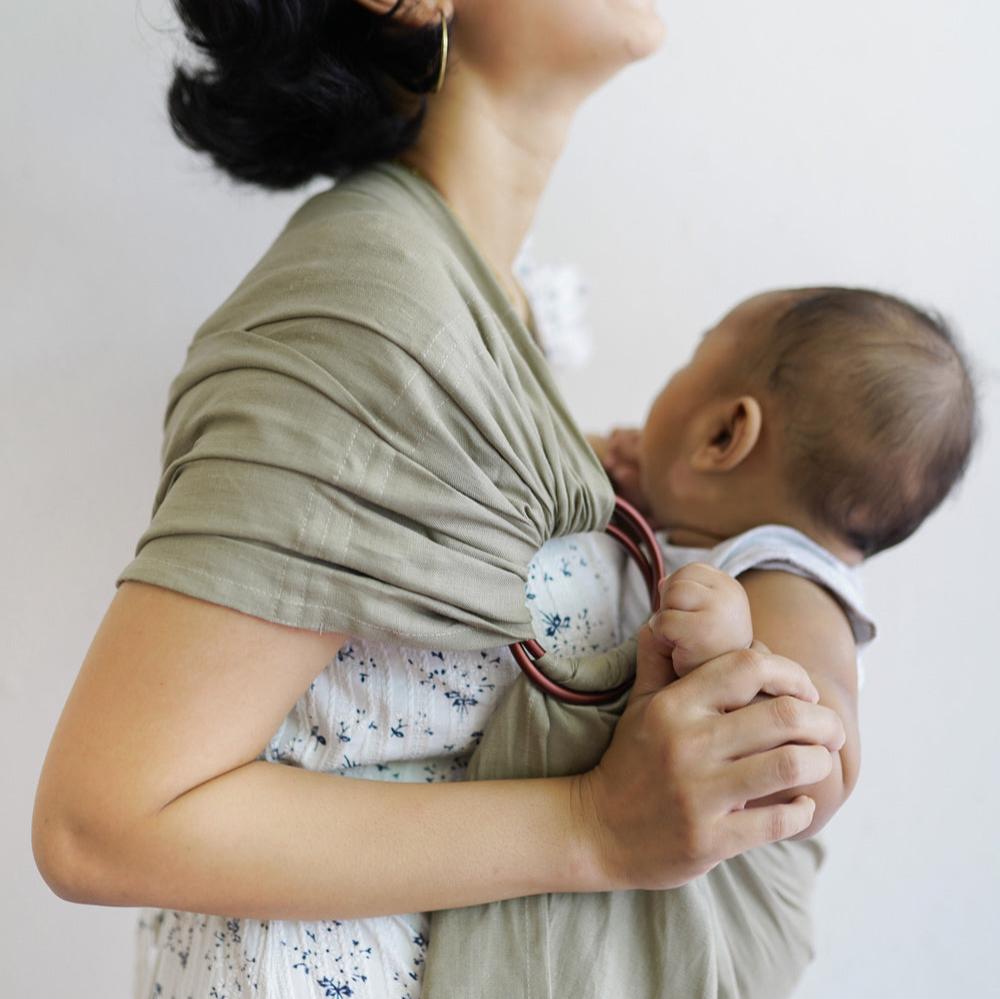 Ring Sling Linen Moss - Gendongan Bayi