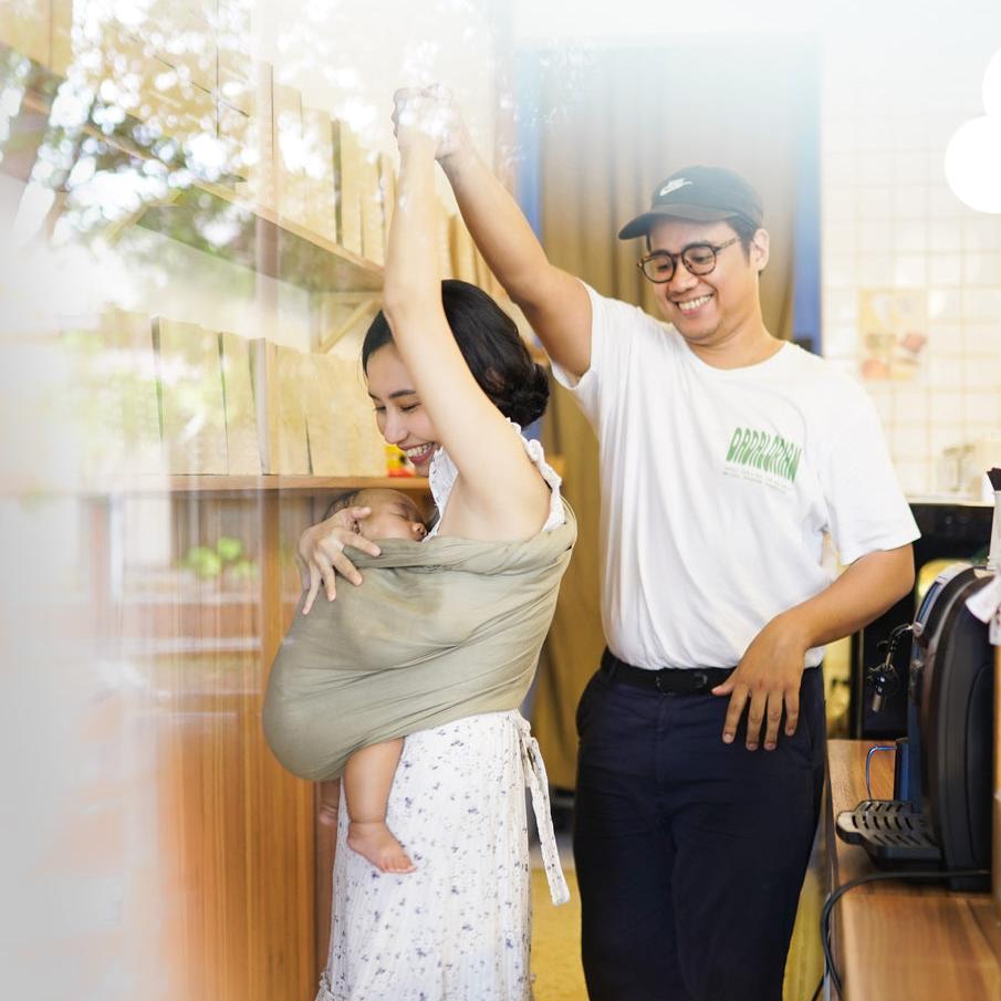 Ring Sling Linen Moss - Gendongan Bayi