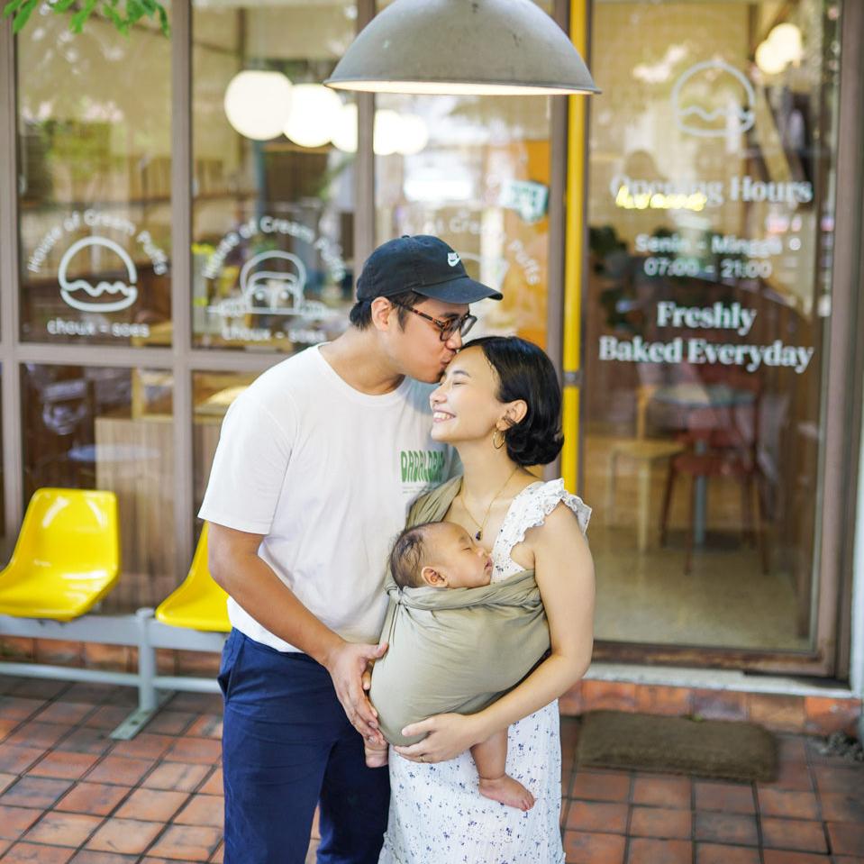 Ring Sling Linen Moss - Gendongan Bayi