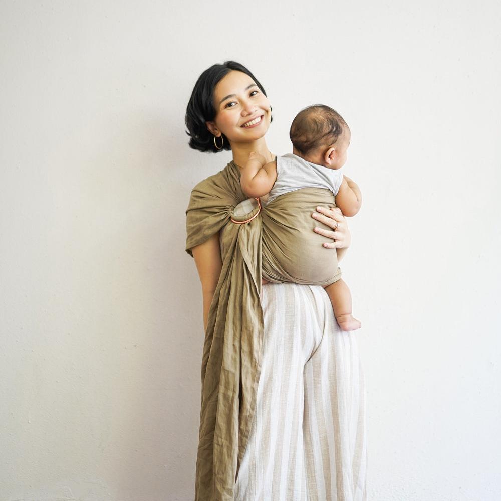 Ring Sling Linen Walnut - Gendongan Bayi