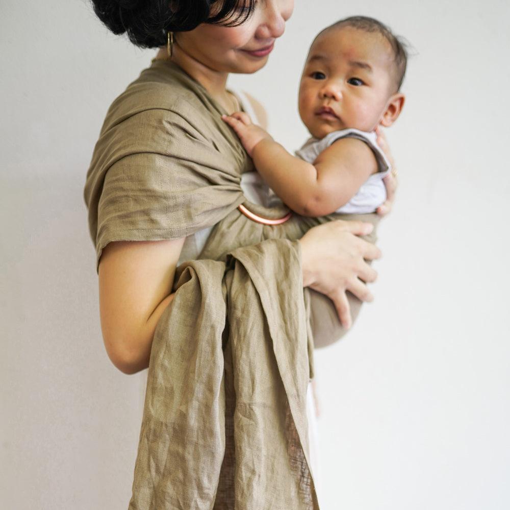 Ring Sling Linen Walnut - Gendongan Bayi