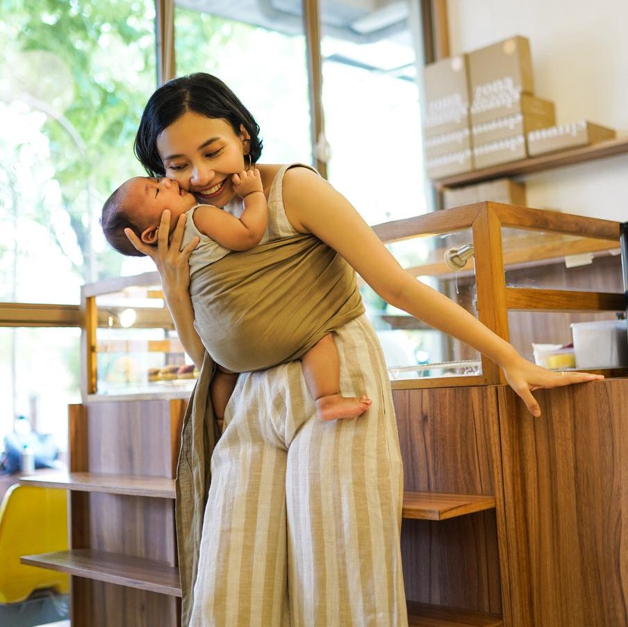 Ring Sling Linen Walnut - Gendongan Bayi