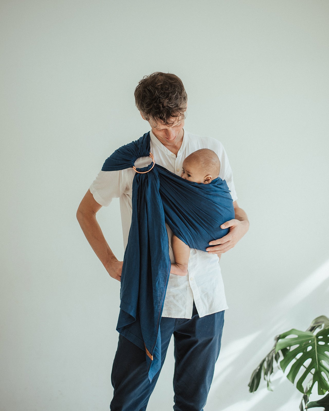 Ring Sling Linen - Navy - Gendongan Bayi