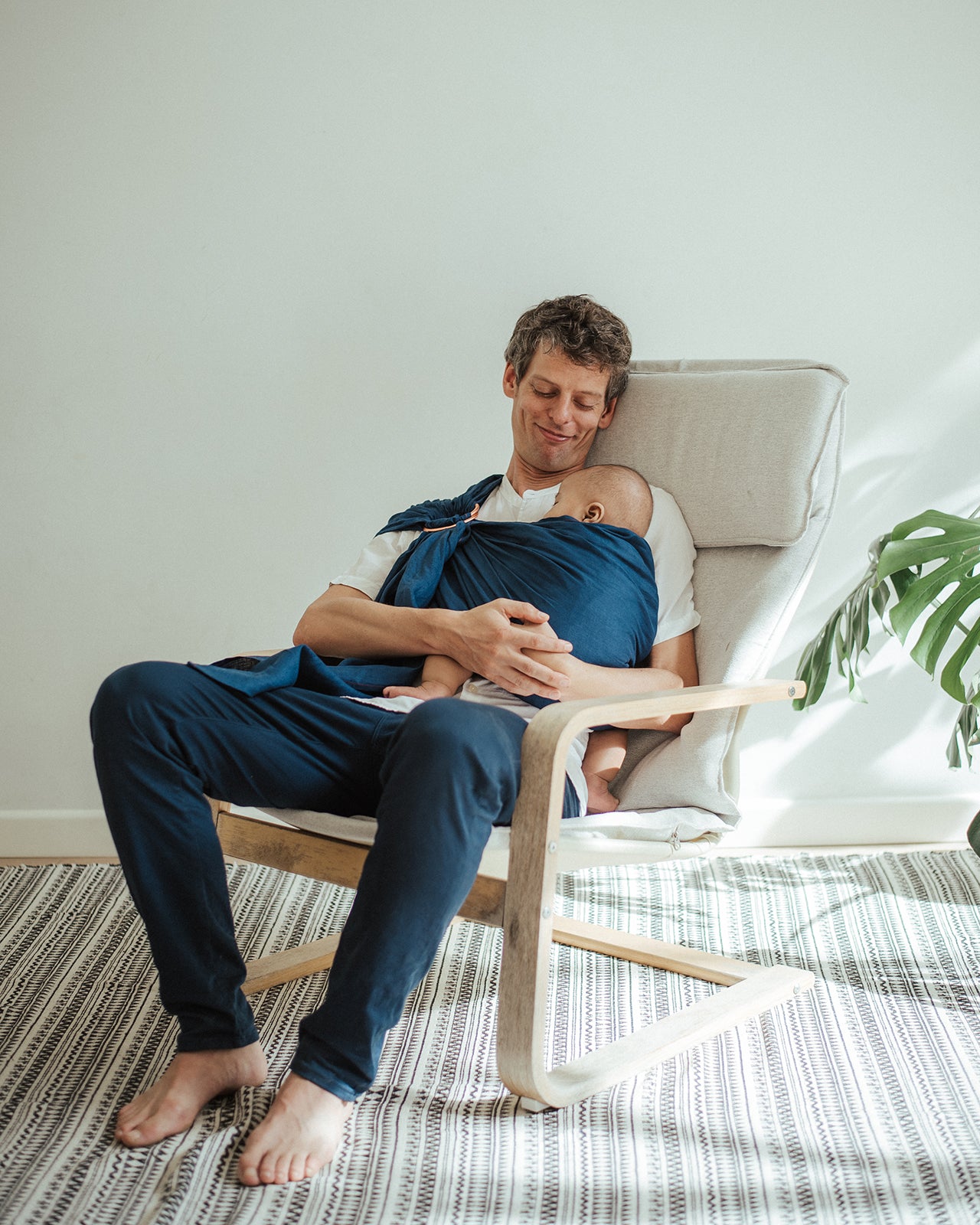 Ring Sling Linen - Navy - Gendongan Bayi