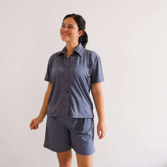 Nursingwear - Nursing Pajamas Herringbone - Baju Menyusui