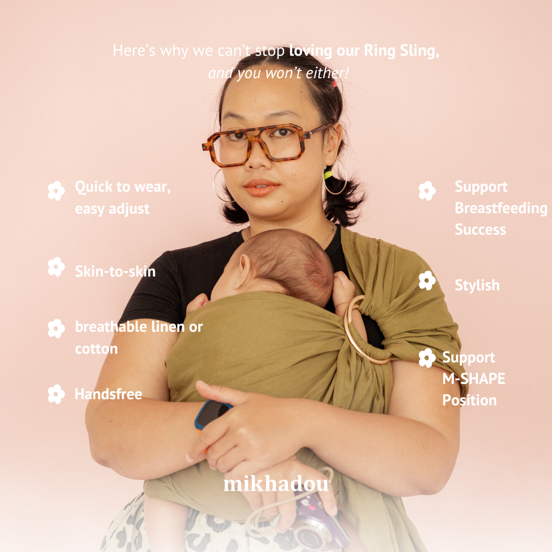 Ring Sling Olive Linen - Gendongan Bayi