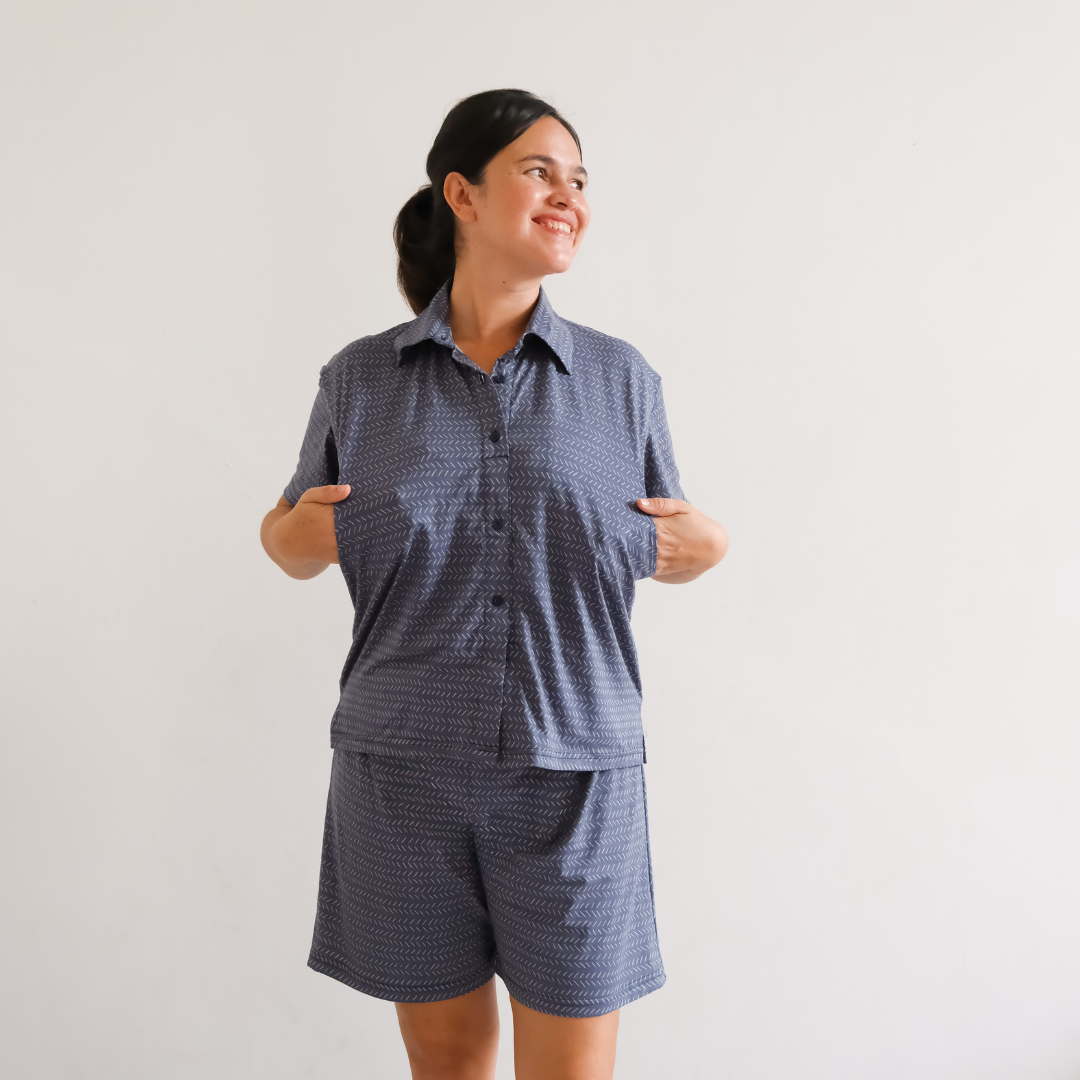 Nursingwear - Nursing Pajamas Herringbone - Baju Menyusui