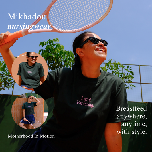 PRE ORDER/READY 1 SEPTEMBER 2026 - Mikhadou - Nursingwear Tee -  Motherhood Joyful Parenting Army / Nursing Short Sleeve Tee / Longsleeve