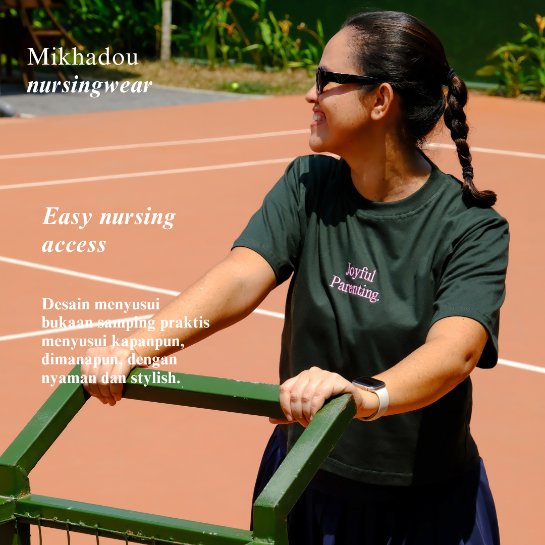 PRE ORDER/READY 1 SEPTEMBER 2026 - Mikhadou - Nursingwear Tee -  Motherhood Joyful Parenting Army / Nursing Short Sleeve Tee / Longsleeve