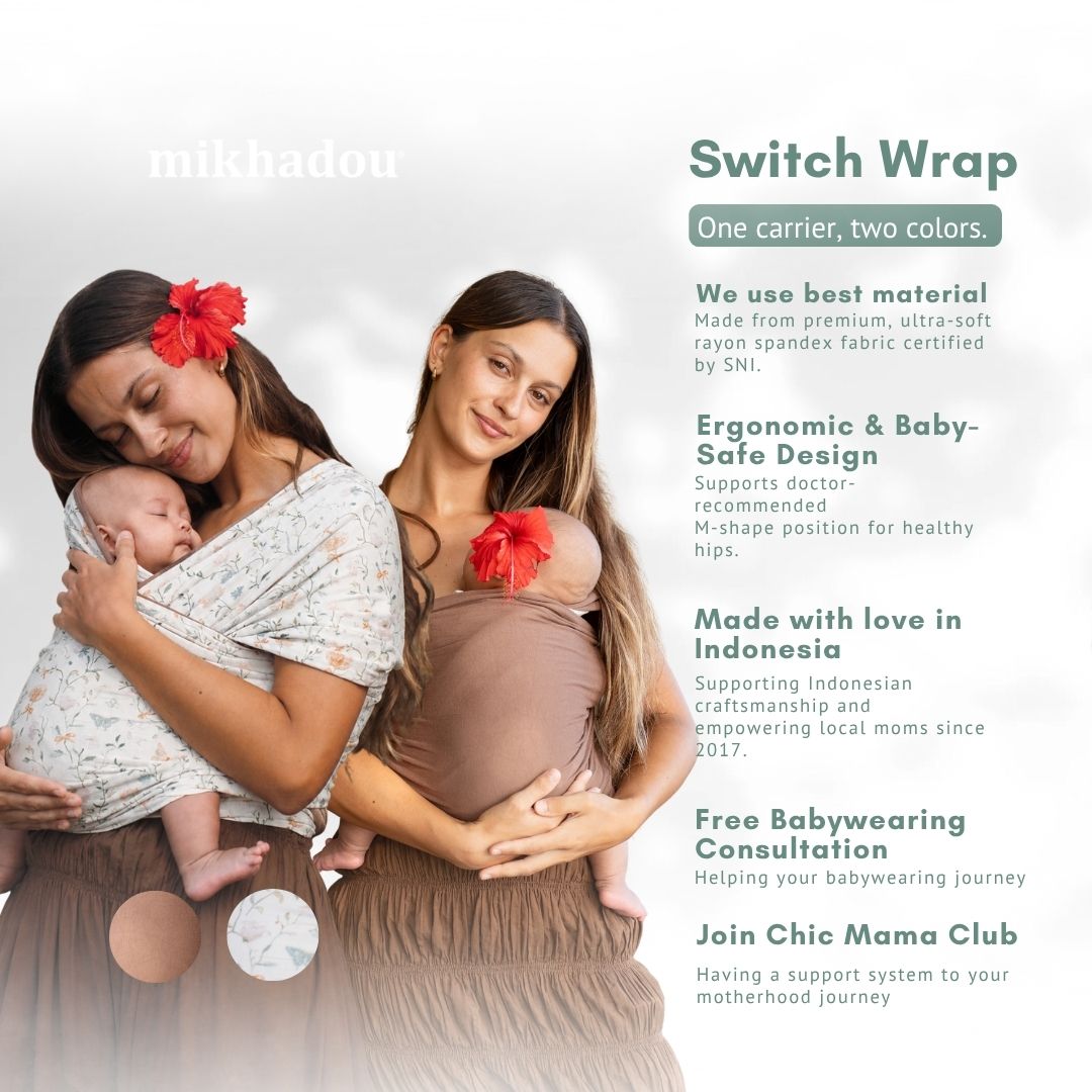 Stretchy Wrap Mikhadou Reversible Meadow - Gendongan Bayi