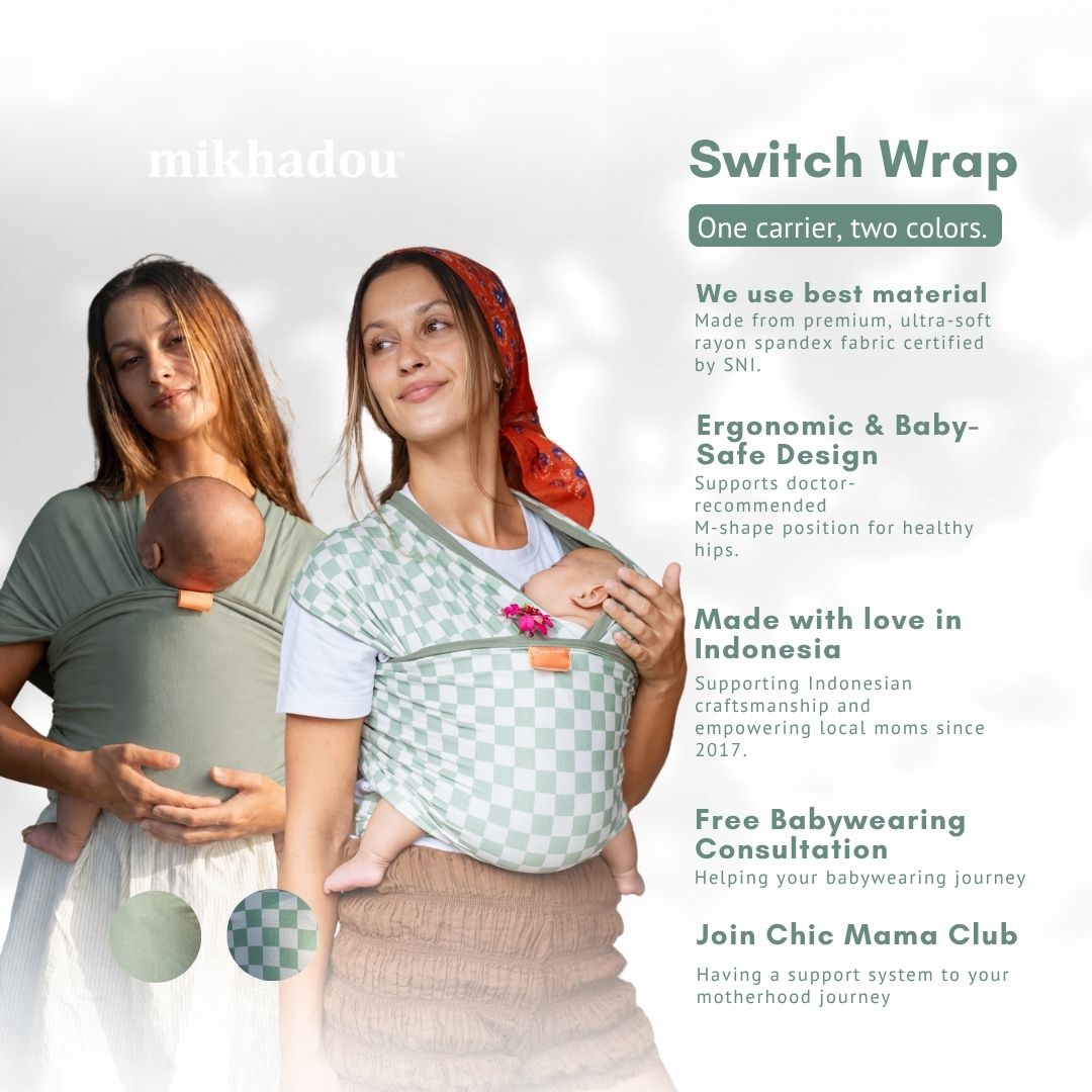 Stretchy Wrap Mikhadou Reversible Clover - Gendongan Bayi