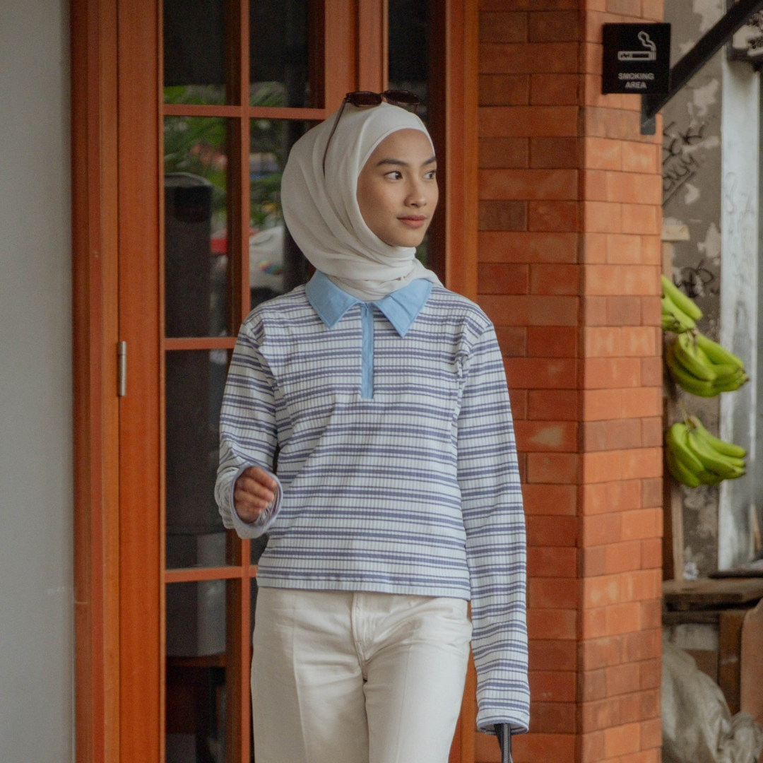 Pre Order Size L Ready 8 Juni Nursingwear - Marine Longsleeves - Baju Menyusui