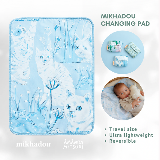 PO READY 28 SEPTEMBER 2026 / Changing Pad Mikhadou x Amanda Mitsuri Cat - Perlak Bayi - Alas Ganti Popok