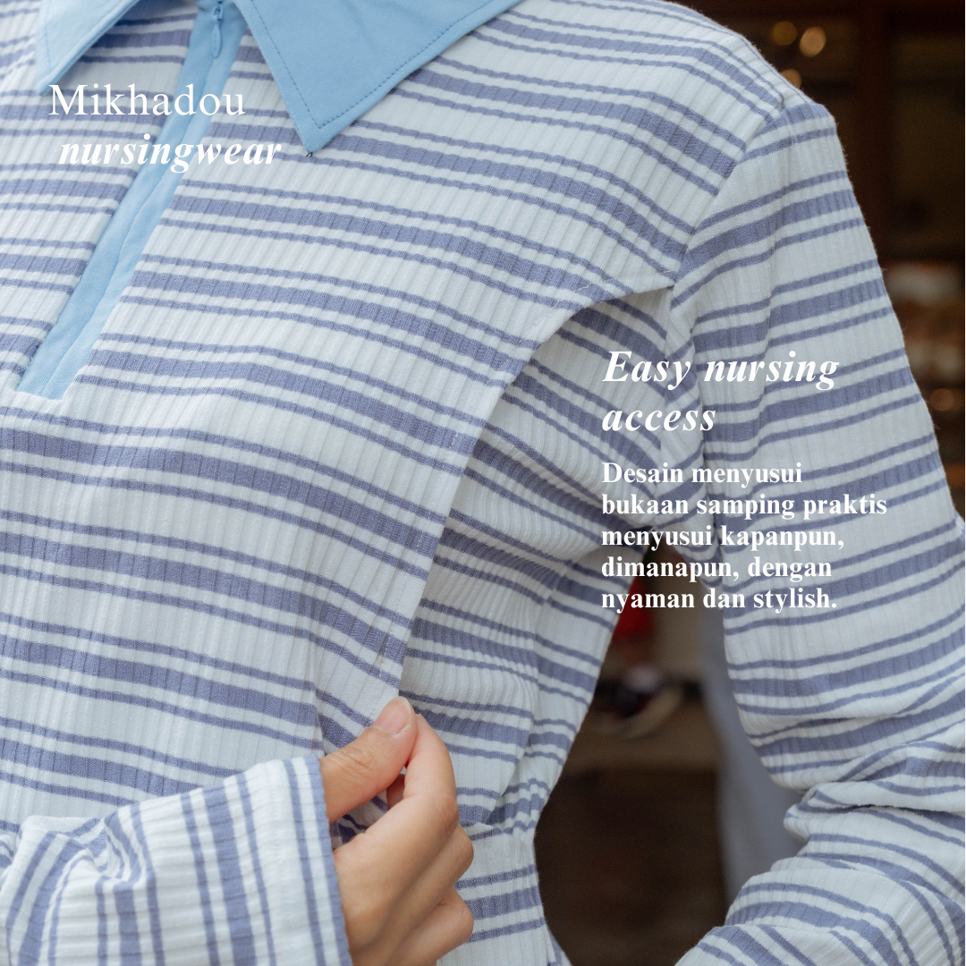 Pre Order Size L Ready 8 Juni Nursingwear - Marine Longsleeves - Baju Menyusui