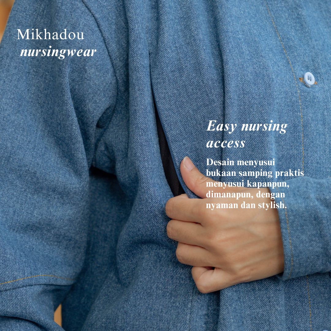 Pre Order Ready 30 Maret 2026 - Nursingwear - Dyane Denime Shirt - Baju Menyusui