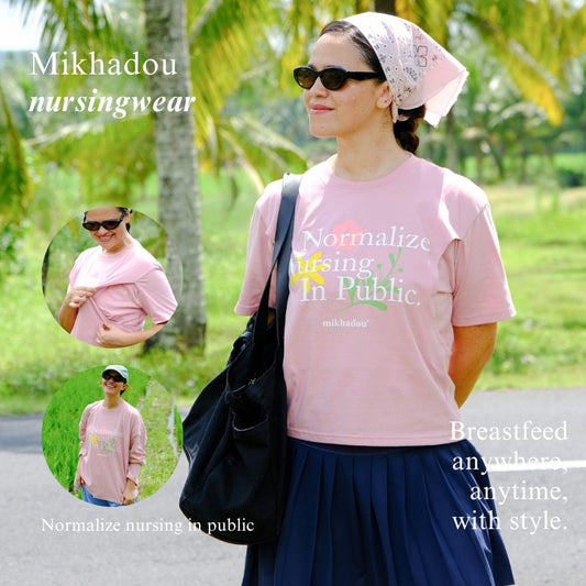 Mikhadou - Nursingwear Tee - Normalize Nursing Short Sleeve Tee / Longsleeve