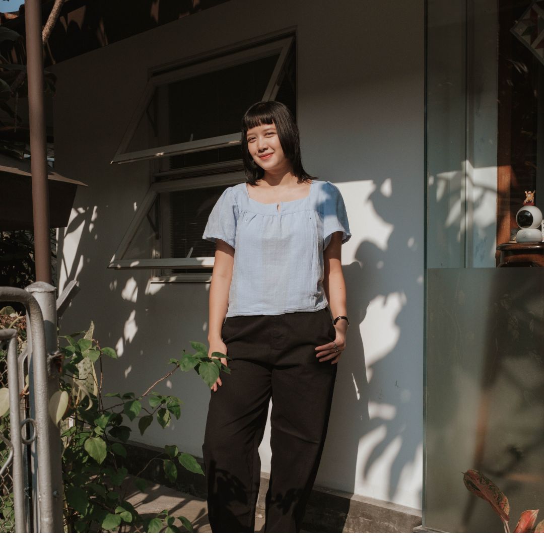 Mikhadou - Margaux Blouse Nursingwear - Baju Menyusui Bukaan Resleting