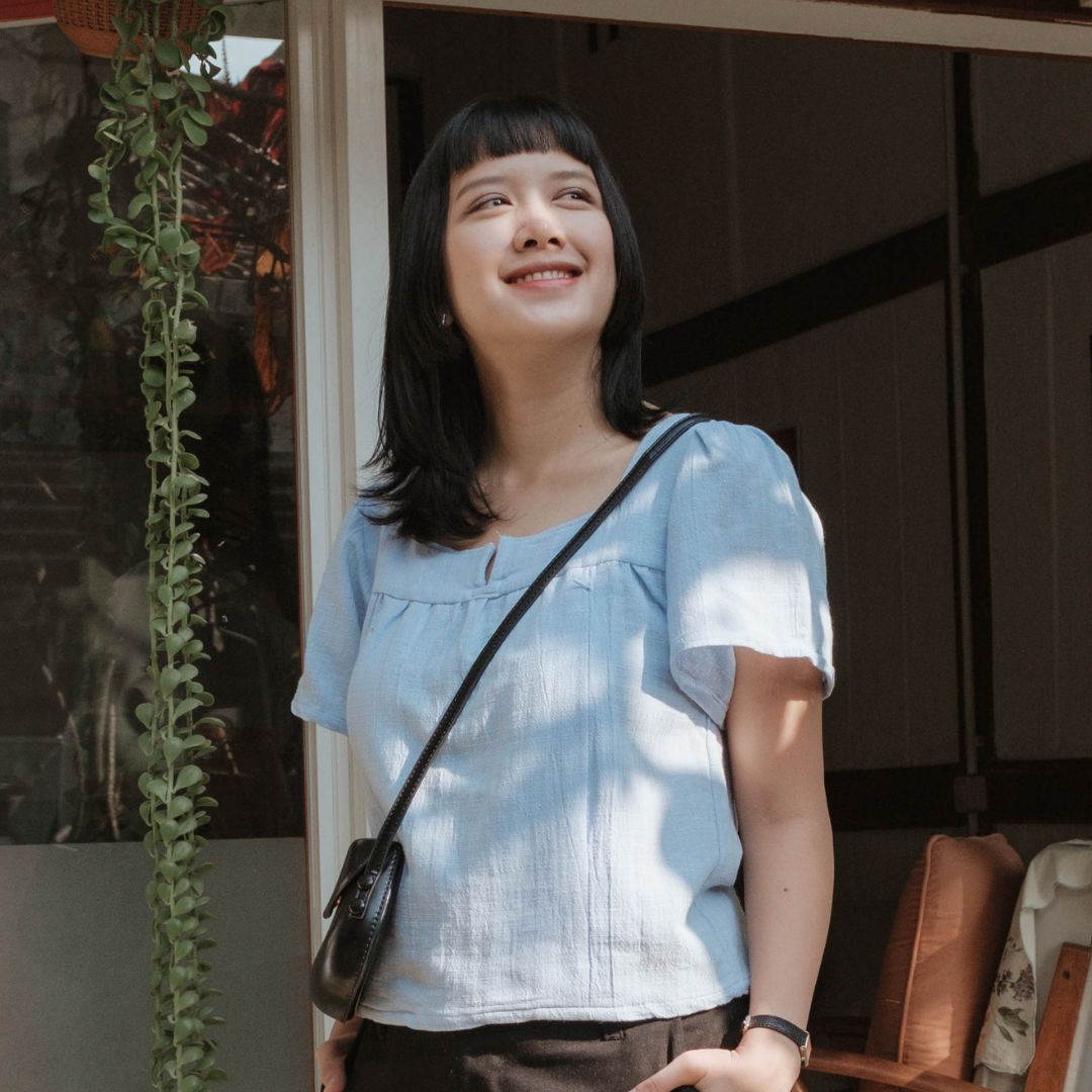 Mikhadou - Margaux Blouse Nursingwear - Baju Menyusui Bukaan Resleting