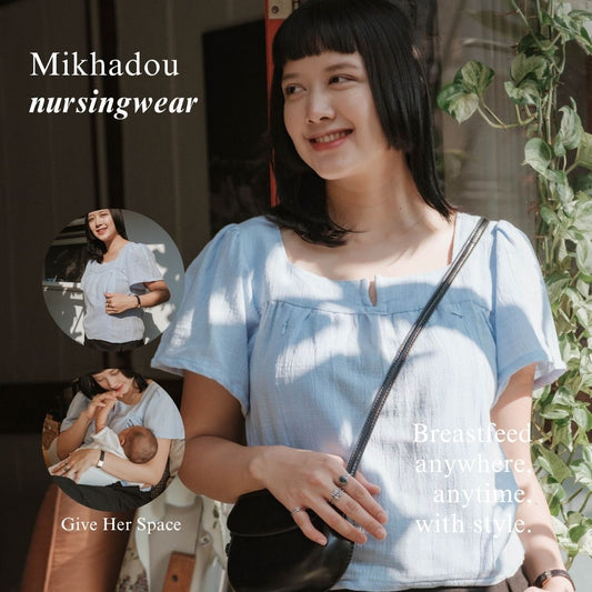 Mikhadou - Margaux Blouse Nursingwear - Baju Menyusui Bukaan Resleting