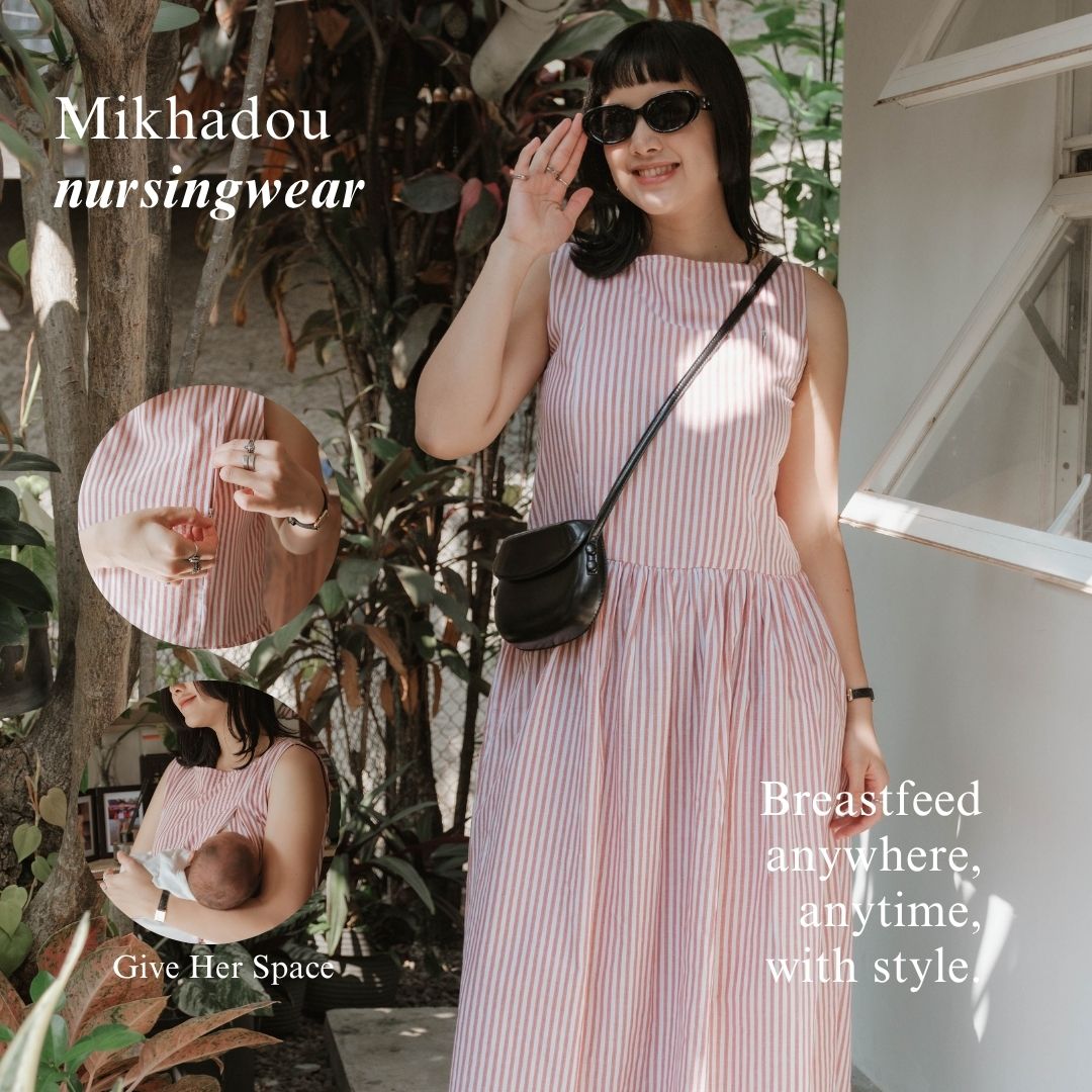 Mikhadou - Baju Menyusui Nursingwear Celine Dress  / Dress Busui Rample