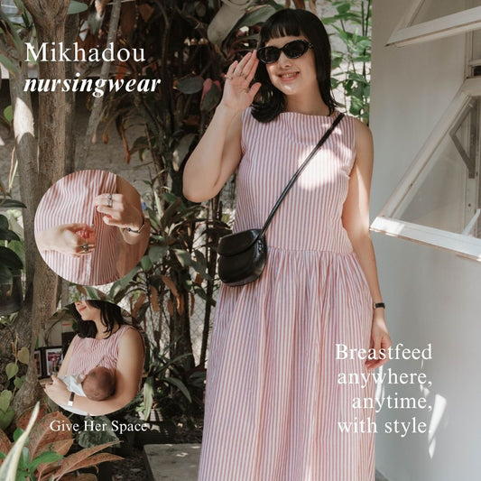 Mikhadou - Baju Menyusui Nursingwear Celine Dress  / Dress Busui Rample