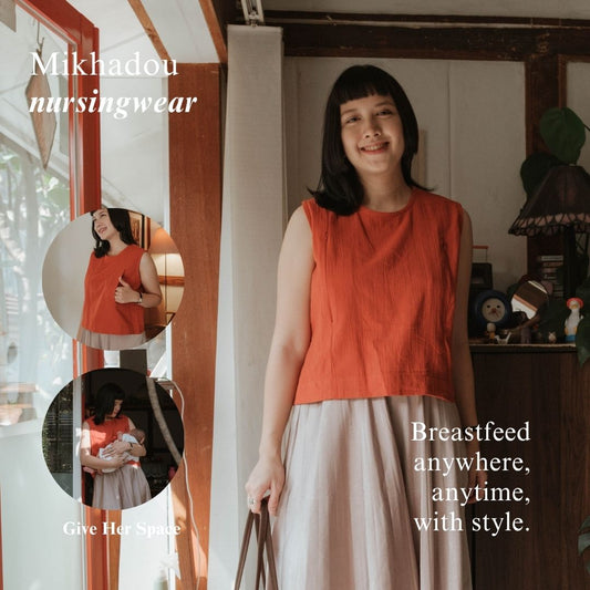 Mikhadou - Madeline Top Nursingwear - Baju Menyusui Bukaan Samping Kanan Kiri - Busui Friendly