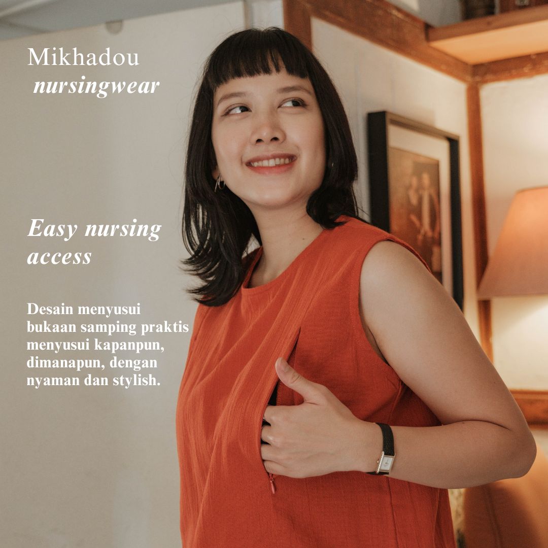 Mikhadou - Madeline Top Nursingwear - Baju Menyusui Bukaan Samping Kanan Kiri - Busui Friendly