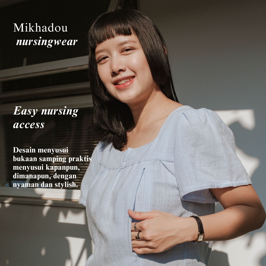 Mikhadou - Margaux Blouse Nursingwear - Baju Menyusui Bukaan Resleting