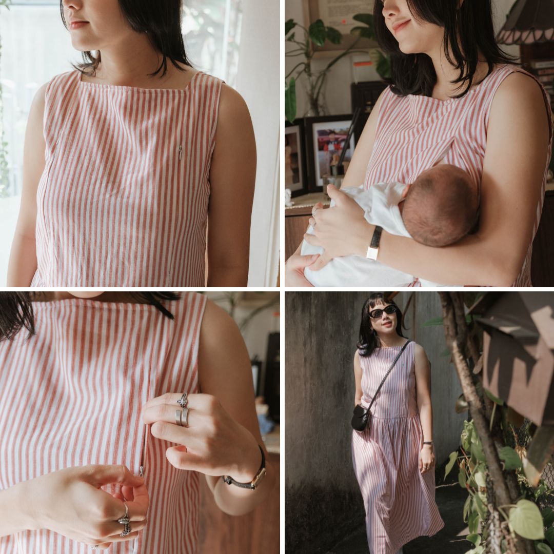 Mikhadou - Baju Menyusui Nursingwear Celine Dress  / Dress Busui Rample