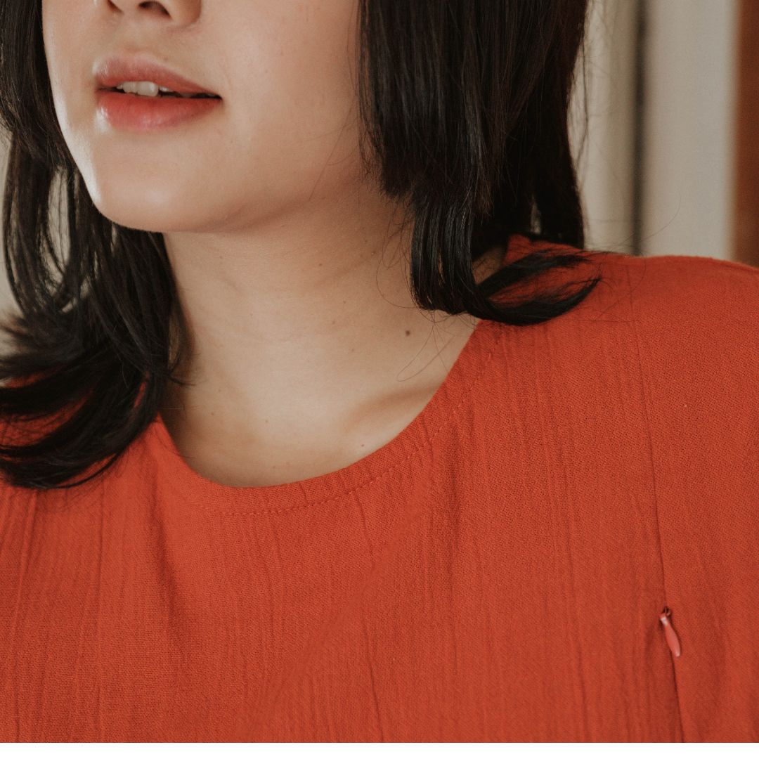 Mikhadou - Madeline Top Nursingwear - Baju Menyusui Bukaan Samping Kanan Kiri - Busui Friendly