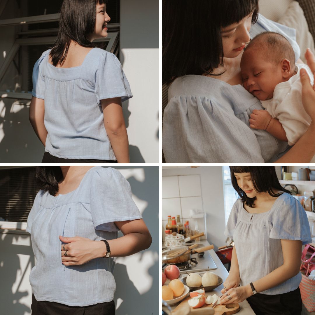 Mikhadou - Margaux Blouse Nursingwear - Baju Menyusui Bukaan Resleting