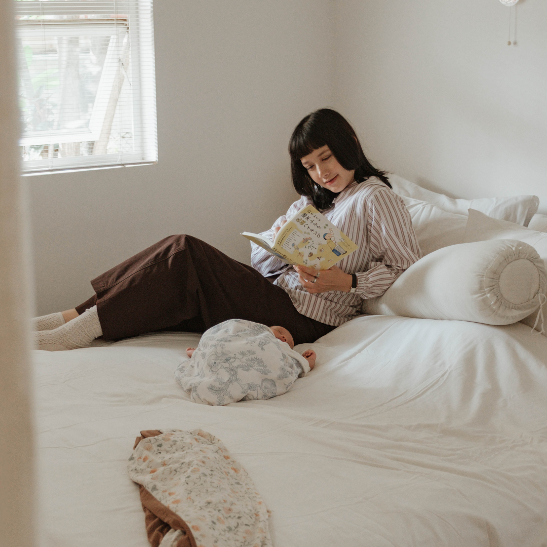 Mikhadou - Eloise Blouse Longsleeve - Nursingwear Baju Menyusui - Atasan Stripe - Bukaan Samping Kanan Kiri