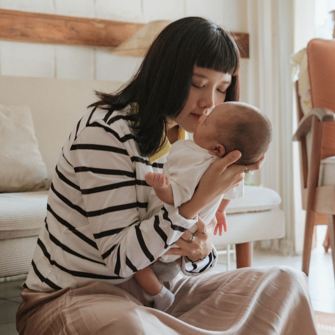 Mikhadou - Collete Polo Longsleeve - Nursingwear Baju Menyusui - Atasan Stripe - Bukaan Samping Kanan Kiri