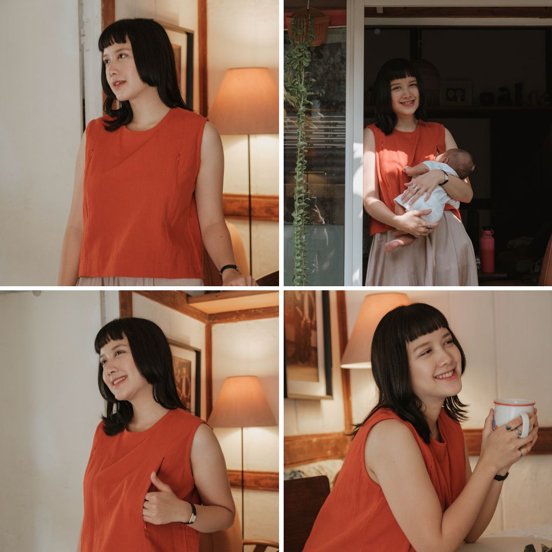 Mikhadou - Madeline Top Nursingwear - Baju Menyusui Bukaan Samping Kanan Kiri - Busui Friendly