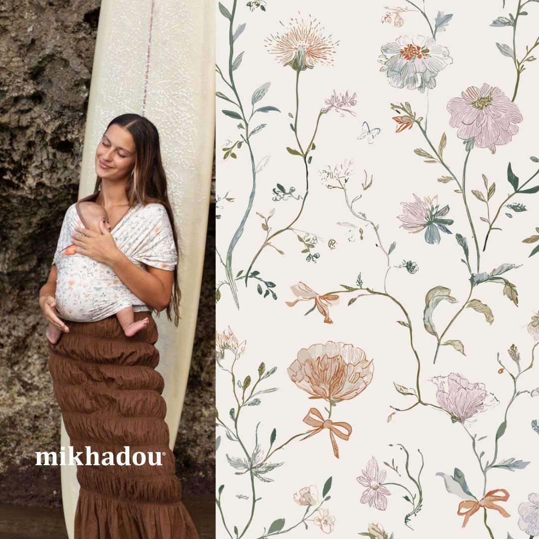Stretchy Wrap Mikhadou Reversible Meadow - Gendongan Bayi