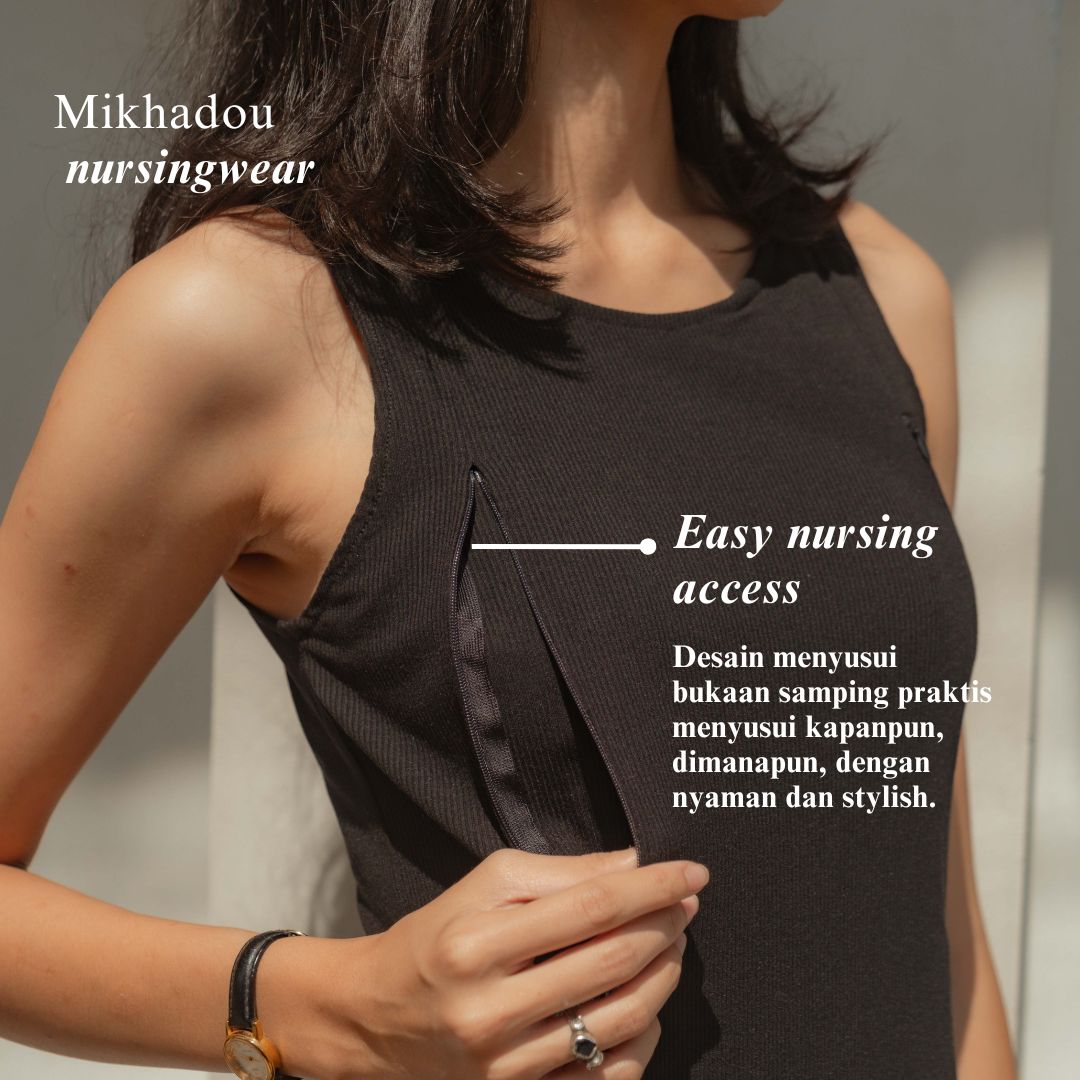 Nursingwear - Noir Dress Knit - Baju Menyusui