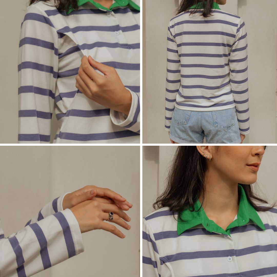 Pre order Size L Ready 7 Des - Nursingwear - Oceane Longslevee - Baju Menyusui