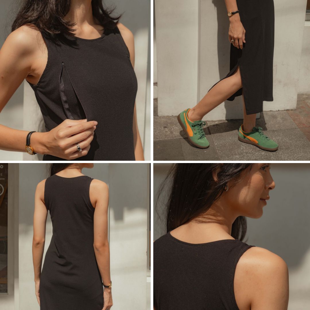 Nursingwear - Noir Dress Knit - Baju Menyusui