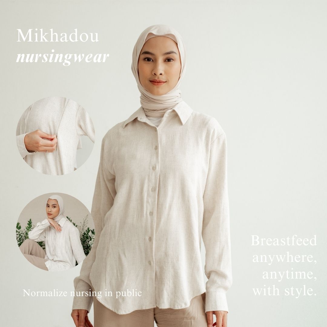 Nursingwear - Hasya Linen Shirt - Baju Menyusui